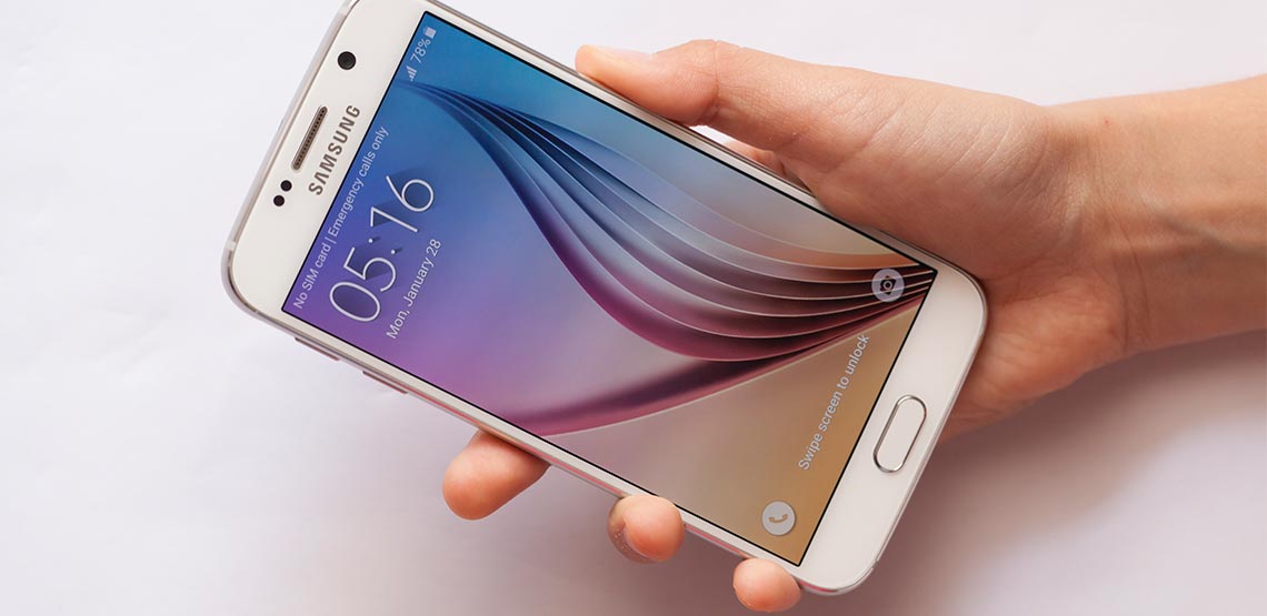 Someone holding android phone