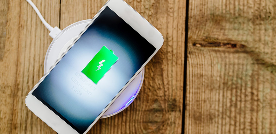iPhone on charging pad