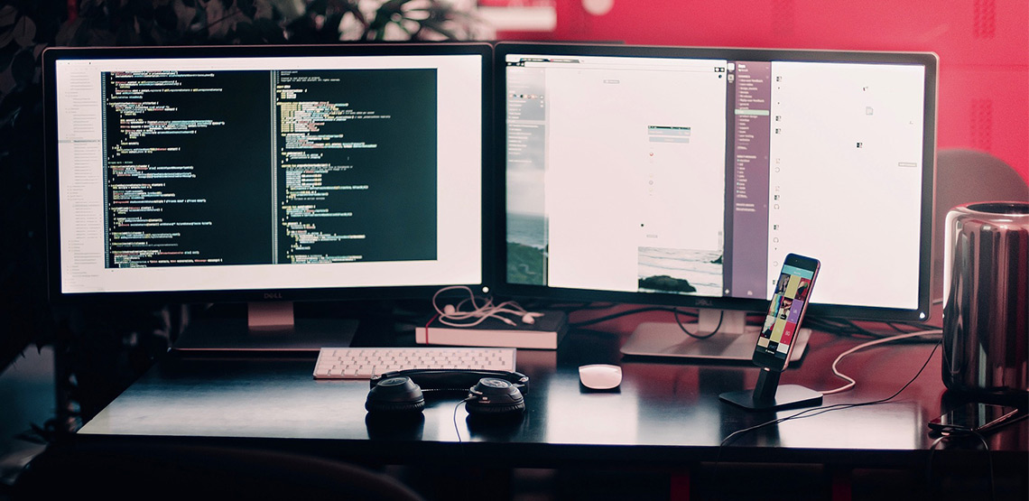 Some of the Best Computer monitors set up on a desk