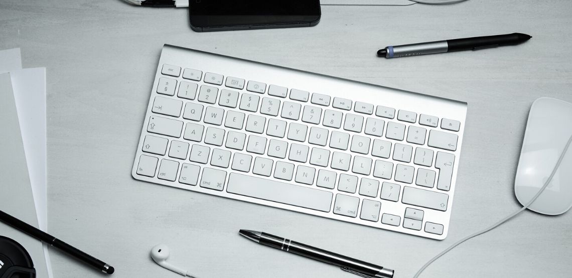 A wireless keyboard.